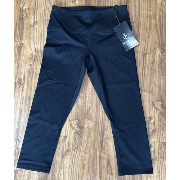 NWT • Active Life Yoga Capri Leggings Cropped Pant Black • Dry Wicking • Large - Picture 4 of 9